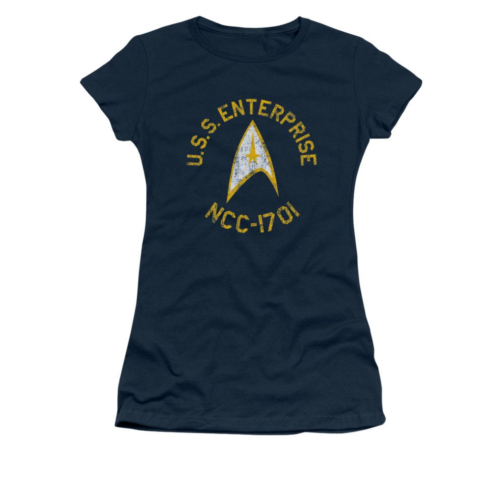 Star Trek The Original Series NCC-1701 Regenbogen T-Shirt Für Männer – Aus Baumwolle, 180 G/m², In Größe 4XL Navy