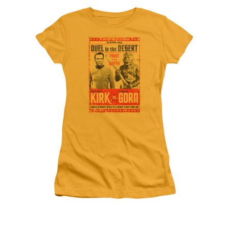 Star Trek Shirt Juniors Duel In The Desert Gold T-Shirt