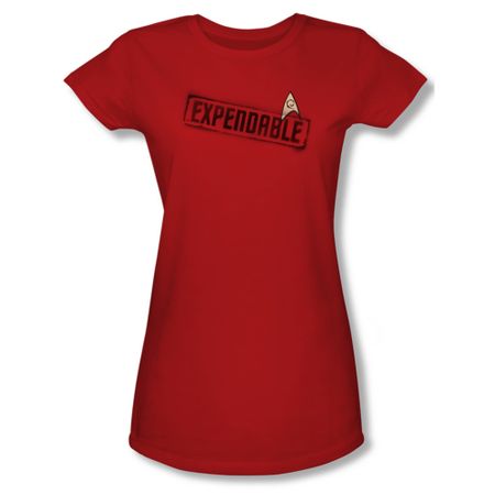 Star Trek Shirt Juniors Expendable Red T-Shirt