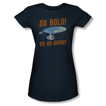 Star Trek Shirt Juniors Go Bold Navy T-Shirt