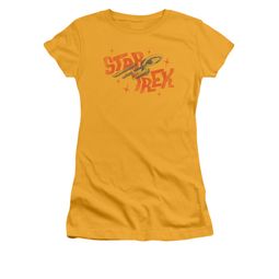 Star Trek Shirt Juniors Halftone Logo Gold T-Shirt
