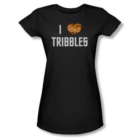Star Trek Shirt Juniors I Heart Tribbles Black T-Shirt