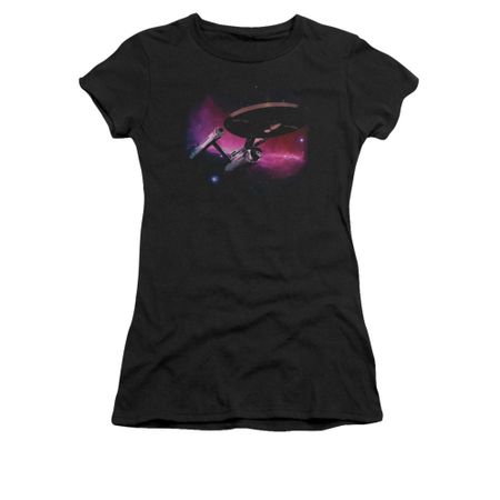 Star Trek Shirt Juniors Purple Sky Black T-Shirt