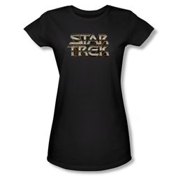 Star Trek Shirt Juniors Steel Logo Black T-Shirt Star Trek Shirt Juniors Steel Logo Black T-Shirt