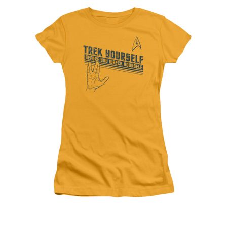 Star Trek Shirt Juniors Trek Yourself Gold T-Shirt