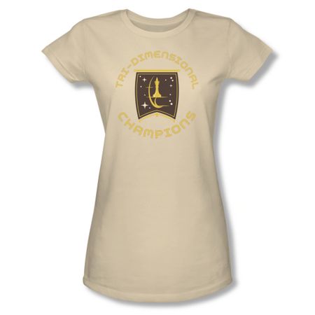 Star Trek Shirt Juniors Tri-Dimensional Cream T-Shirt