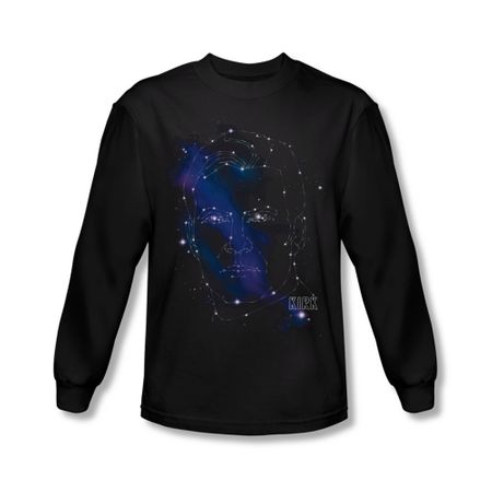 Star Trek Shirt Kirk Constellation Long Sleeve Black Tee T-Shirt