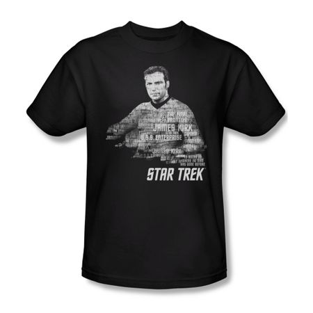 Star Trek Shirt Kirk Words Black T-Shirt