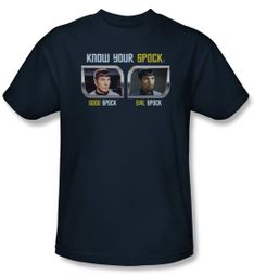 Star Trek Shirt Know Your Spock Adult Navy Tee T-Shirt