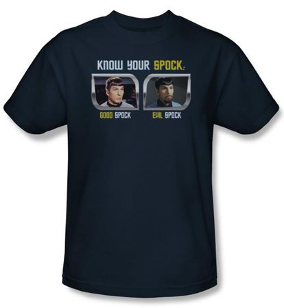 Star Trek Shirt Know Your Spock Adult Navy Tee T-Shirt