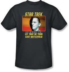 Star Trek Shirt Last Battlefield Adult Charcoal Tee T-Shirt
