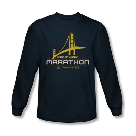 Star Trek Shirt Marathon Long Sleeve Navy Tee T-Shirt