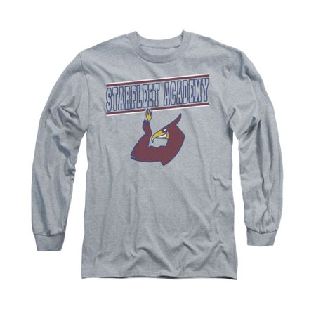 Star Trek Shirt Mascot Long Sleeve Athletic Heather Tee T-Shirt