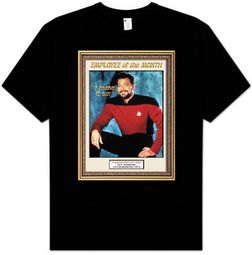 Star Trek Shirt - Next Generation Employee of Month Riker Adult Black