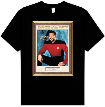Star Trek Shirt - Next Generation Employee of Month Riker Adult Black