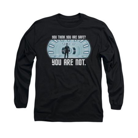 Star Trek Shirt Not Safe Long Sleeve Black Tee T-Shirt