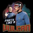 Star Trek Shirt Party Like A Vulcan Adult Black Tee T-Shirt