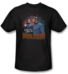 Star Trek Shirt Party Like A Vulcan Adult Black Tee T-Shirt