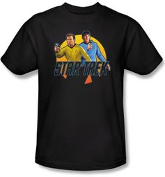 Star Trek Shirt - Phasers Ready Kirk Spock Black Tee