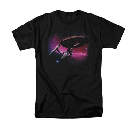 Star Trek Shirt Purple Sky Black T-Shirt