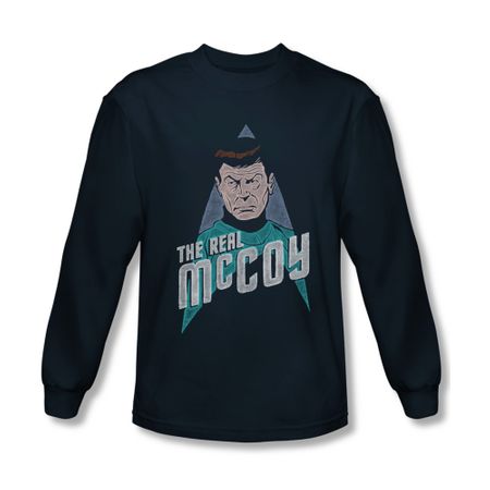Star Trek Shirt Real McCoy Long Sleeve Navy Tee T-Shirt