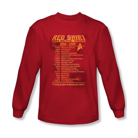 Star Trek Shirt Red Shirt Tour Long Sleeve Red Tee T-Shirt