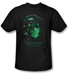 Star Trek Shirt Resistance Is Futile Adult Black Tee T-Shirt Star Trek Shirt Resistance Is Futile Adult Black Tee T-Shirt
