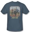 Star Trek Shirt Running Cartoon Crew Adult Slate Tee T-Shirt