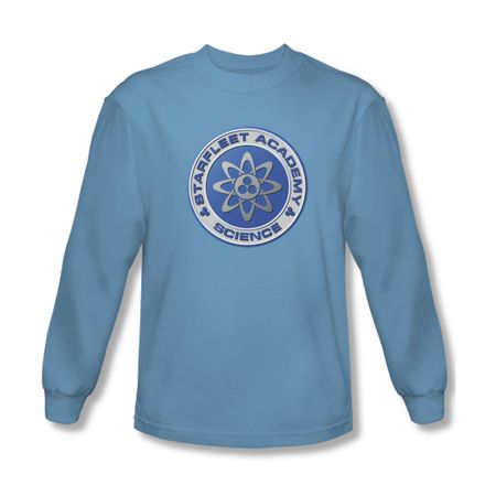 Star Trek Shirt Science Long Sleeve Carolina Blue Tee T-Shirt