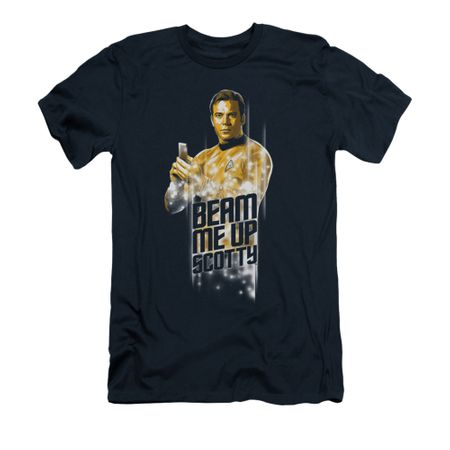 Star Trek Shirt Slim Fit Beam Me Up Navy T-Shirt