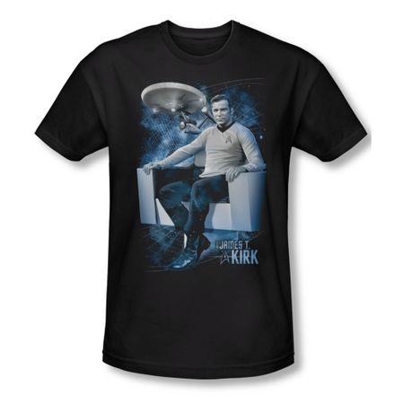 Star Trek Shirt Slim Fit Captain's Chair Black T-Shirt