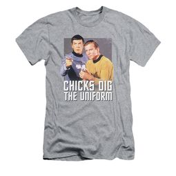 Star Trek Shirt Slim Fit Chicks Dig The Uniform Athletic Heather T-Shirt