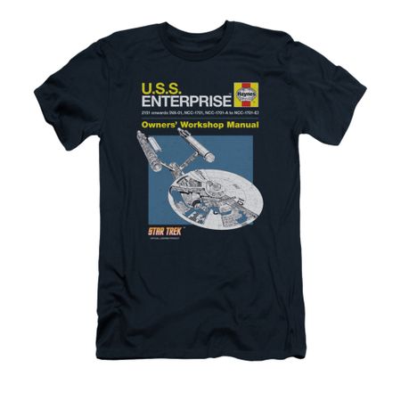 Star Trek Shirt Slim Fit Enterprise Manual Navy T-Shirt