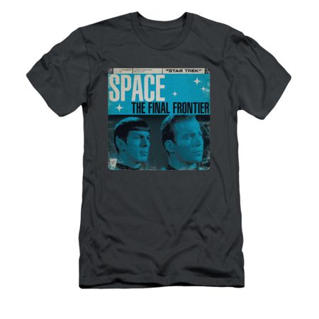 Star Trek Shirt Slim Fit Final Frontier Cover Charcoal T-Shirt