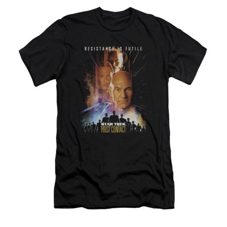Star Trek Shirt Slim Fit First Contact Black T-Shirt