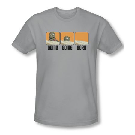 Star Trek Shirt Slim Fit Going Going Gorn Silver T-Shirt