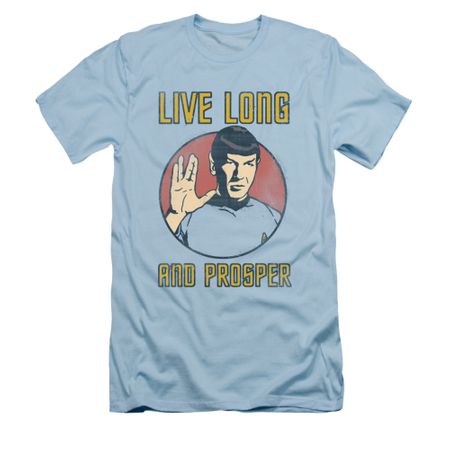 Star Trek Shirt Slim Fit Live Long Light Blue T-Shirt