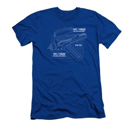 Star Trek Shirt Slim Fit Phaser Prints Royal Blue T-Shirt