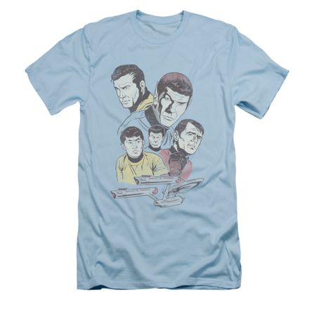 Star Trek Shirt Slim Fit Retro Crew Light Blue T-Shirt