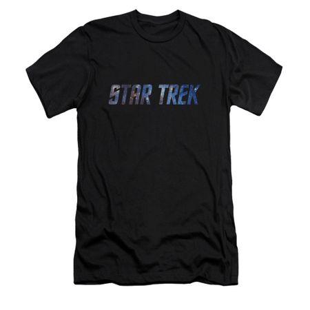 Star Trek Shirt Slim Fit Space Logo Black T-Shirt