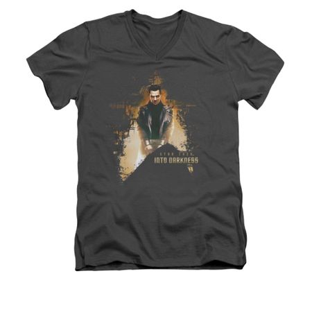 Star Trek Shirt Slim Fit V-Neck Dark Villian Charcoal T-Shirt
