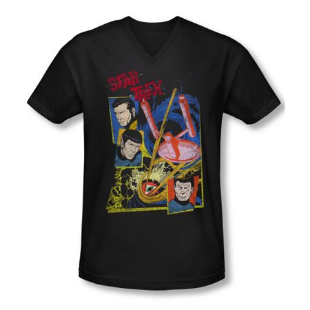 Star Trek Shirt Slim Fit V-Neck Eye Of The Storm Black T-Shirt