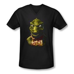 Star Trek Shirt Slim Fit V-Neck Gorn Bust Black T-Shirt Star Trek Shirt Slim Fit V-Neck Gorn Bust Black T-Shirt