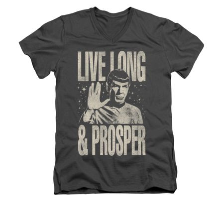 Star Trek Shirt Slim Fit V-Neck Prosper Charcoal T-Shirt