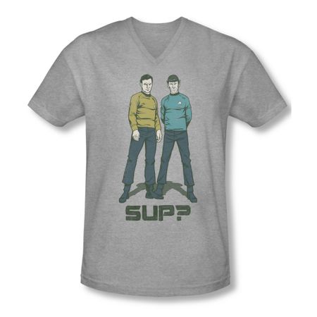 Star Trek Shirt Slim Fit V-Neck Sup Athletic Heather T-Shirt