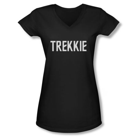 Star Trek Shirt Slim Fit V-Neck Trekkie Black T-Shirt