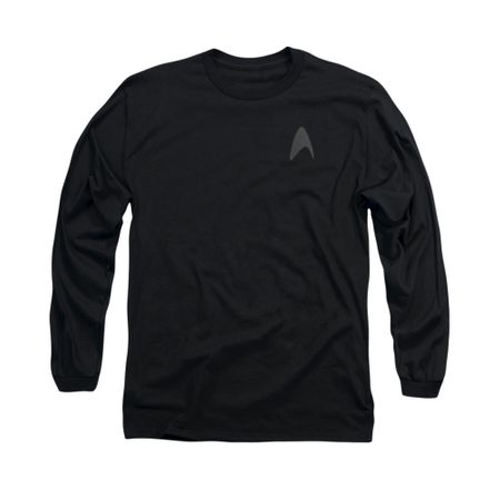 Star Trek Shirt Star Fleet Logo Long Sleeve Black Tee T-Shirt