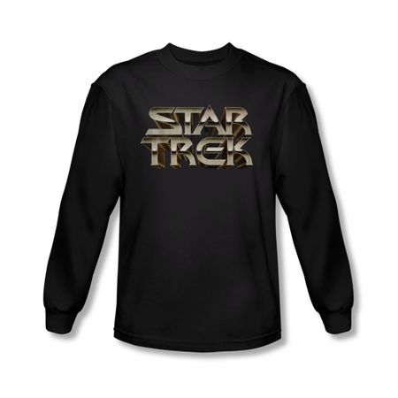 Star Trek Shirt Steel Logo Long Sleeve Black Tee T-Shirt
