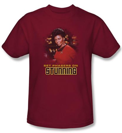 Star Trek Shirt Stunning Uhura Adult Cardinal Red Tee T-Shirt