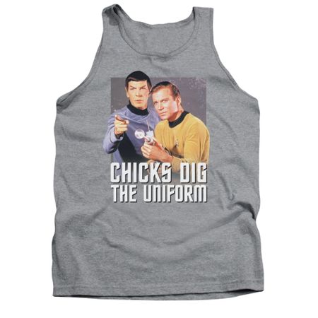 Star Trek Shirt Tank Top Chicks Dig The Uniform Athletic Heather Tanktop